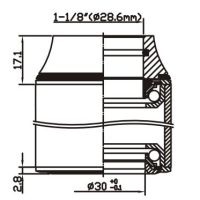 ŠOLJA VOLANA AHEAD 1 1/8'' POLUINTEGRISANA, Fe, black